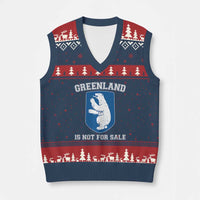 Greenland Is Not For Sale V-Neck Knit Sweater Vest Polar Bear Vintage Political Protest