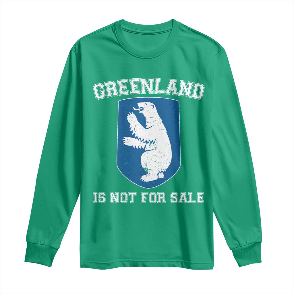 Greenland Is Not For Sale Long Sleeve Shirt Polar Bear Vintage Political Protest