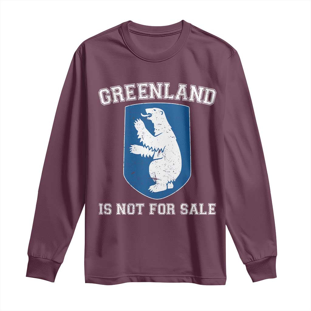 Greenland Is Not For Sale Long Sleeve Shirt Polar Bear Vintage Political Protest