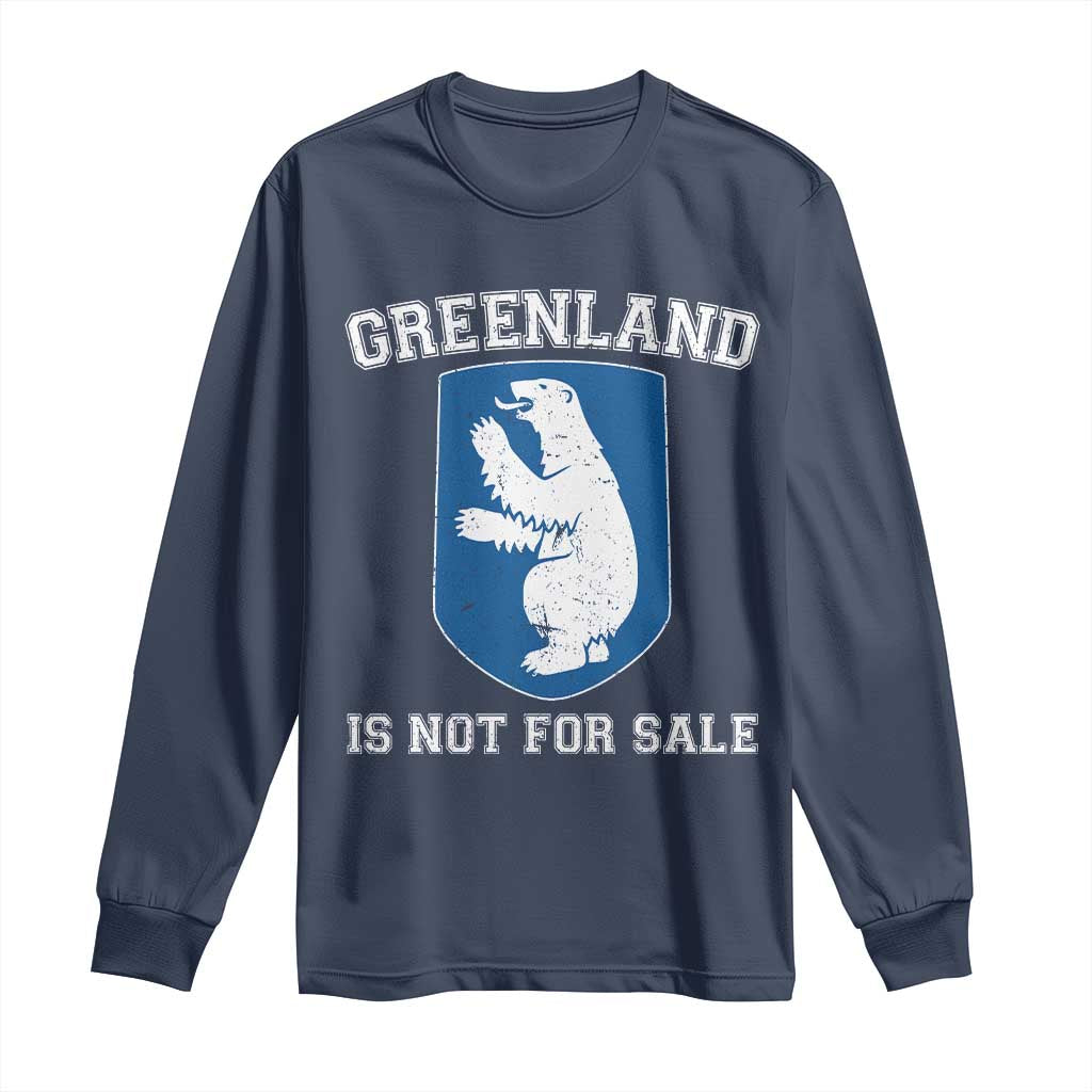 Greenland Is Not For Sale Long Sleeve Shirt Polar Bear Vintage Political Protest
