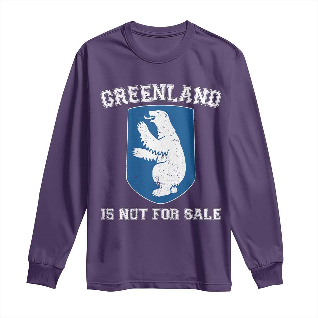 Greenland Is Not For Sale Long Sleeve Shirt Polar Bear Vintage Political Protest