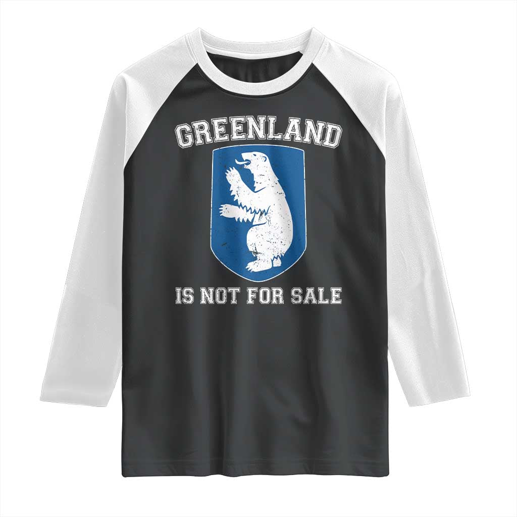 Greenland Is Not For Sale Raglan Shirt Polar Bear Vintage Political Protest
