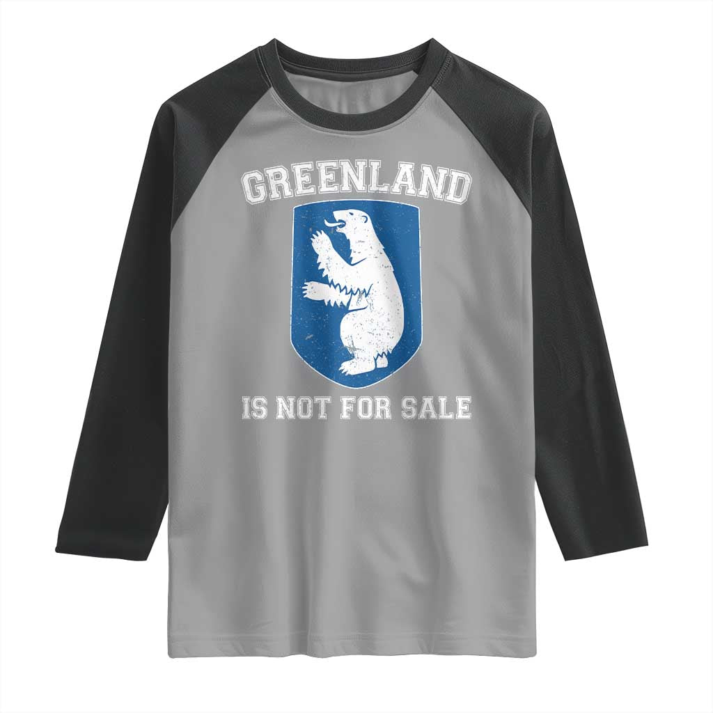 Greenland Is Not For Sale Raglan Shirt Polar Bear Vintage Political Protest