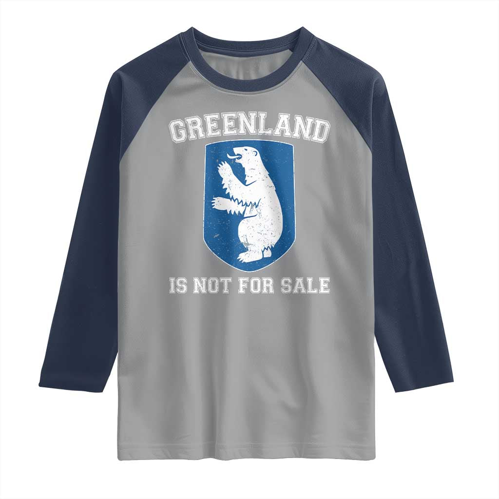 Greenland Is Not For Sale Raglan Shirt Polar Bear Vintage Political Protest