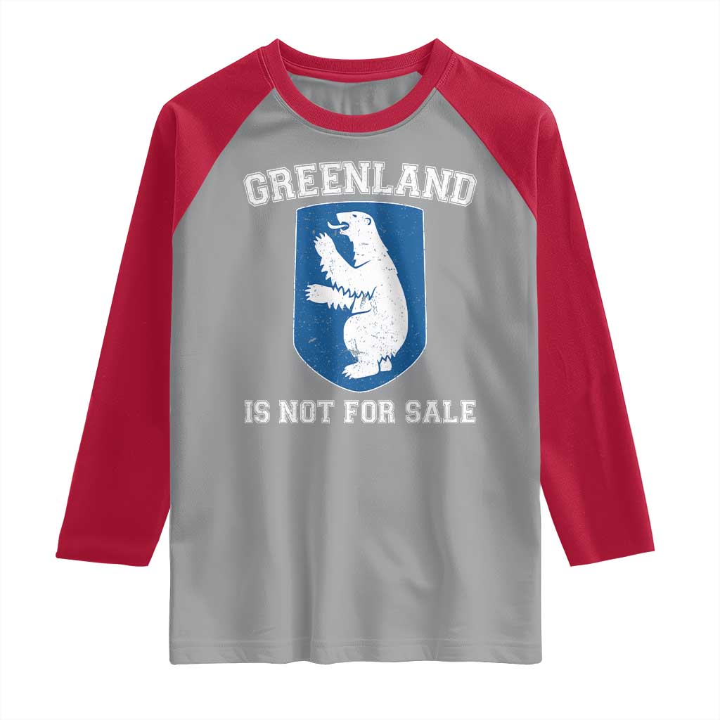 Greenland Is Not For Sale Raglan Shirt Polar Bear Vintage Political Protest
