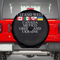 I Stand With Canada Mexico Greenland Ukraine Spare Tire Cover Solidarity Flags Political Statement