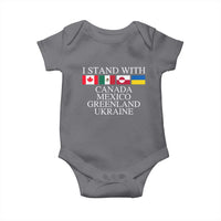I Stand With Canada Mexico Greenland Ukraine Baby Onesie Solidarity Flags Political Statement