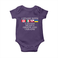 I Stand With Canada Mexico Greenland Ukraine Baby Onesie Solidarity Flags Political Statement