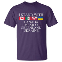 I Stand With Canada Mexico Greenland Ukraine T Shirt Solidarity Flags Political Statement