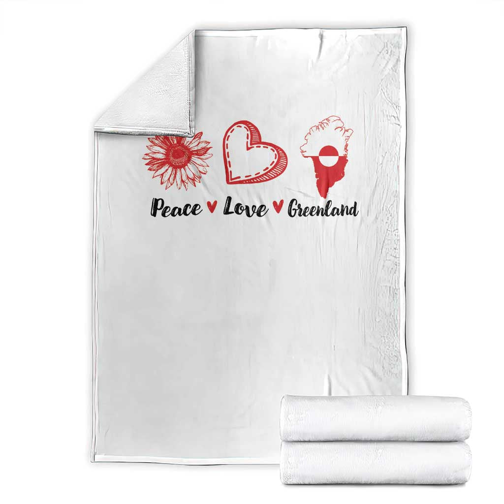 Peace Love Greenland Throw Blanket Sunflower Flag Stand With Greenland
