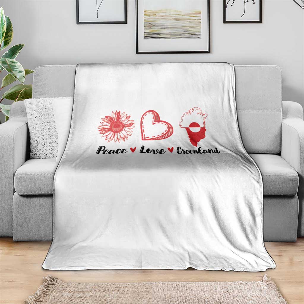 Peace Love Greenland Throw Blanket Sunflower Flag Stand With Greenland