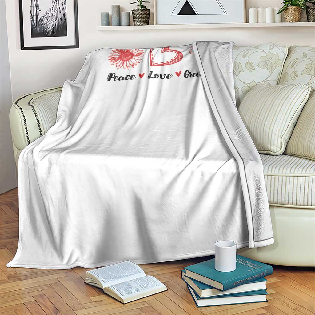 Peace Love Greenland Throw Blanket Sunflower Flag Stand With Greenland