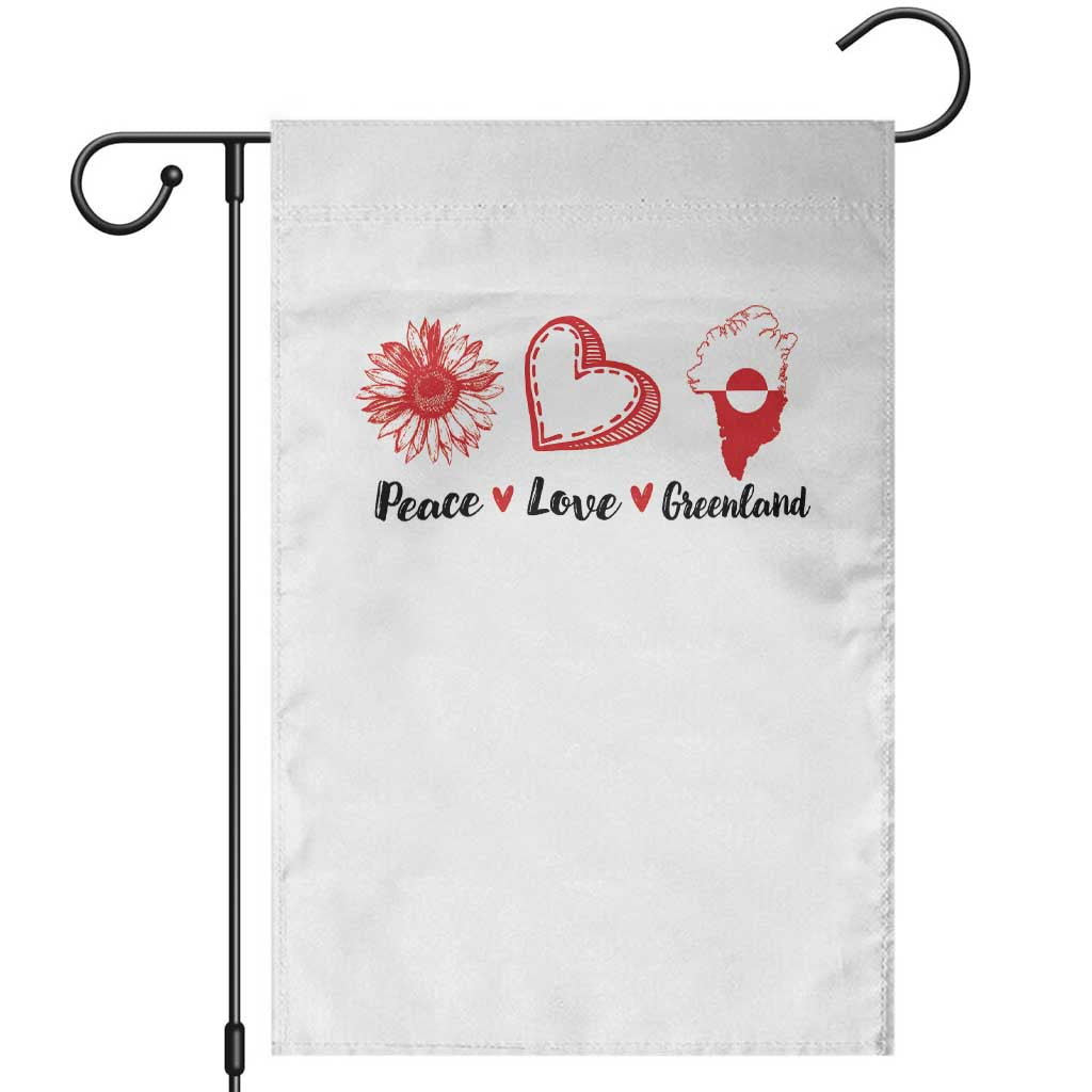 Peace Love Greenland Garden Flag Sunflower Flag Stand With Greenland