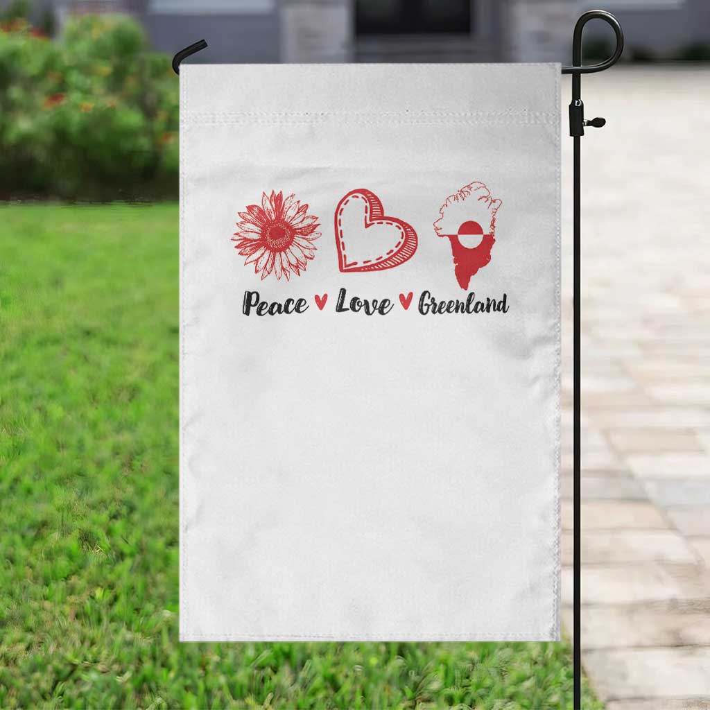 Peace Love Greenland Garden Flag Sunflower Flag Stand With Greenland