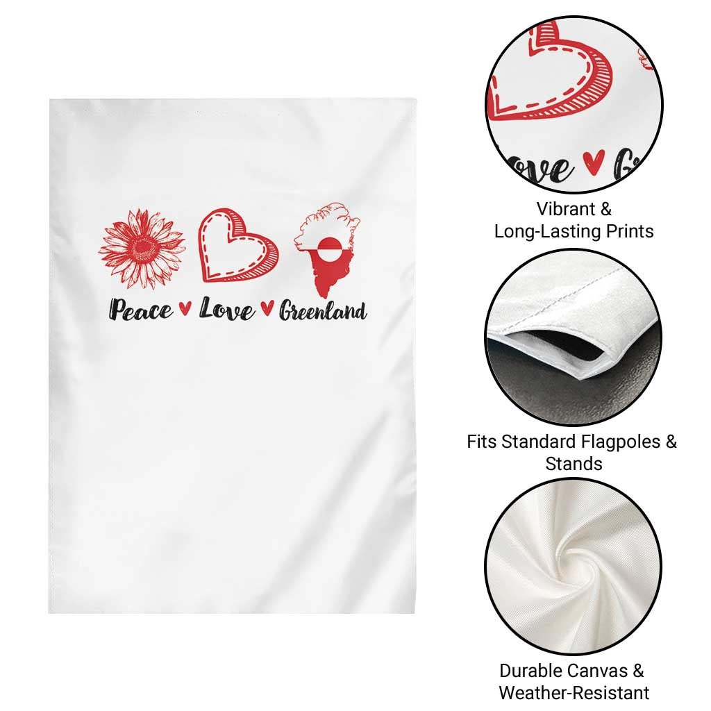 Peace Love Greenland Garden Flag Sunflower Flag Stand With Greenland