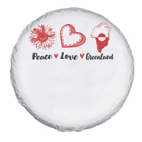 Peace Love Greenland Spare Tire Cover Sunflower Flag Stand With Greenland