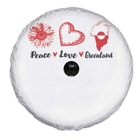 Peace Love Greenland Spare Tire Cover Sunflower Flag Stand With Greenland