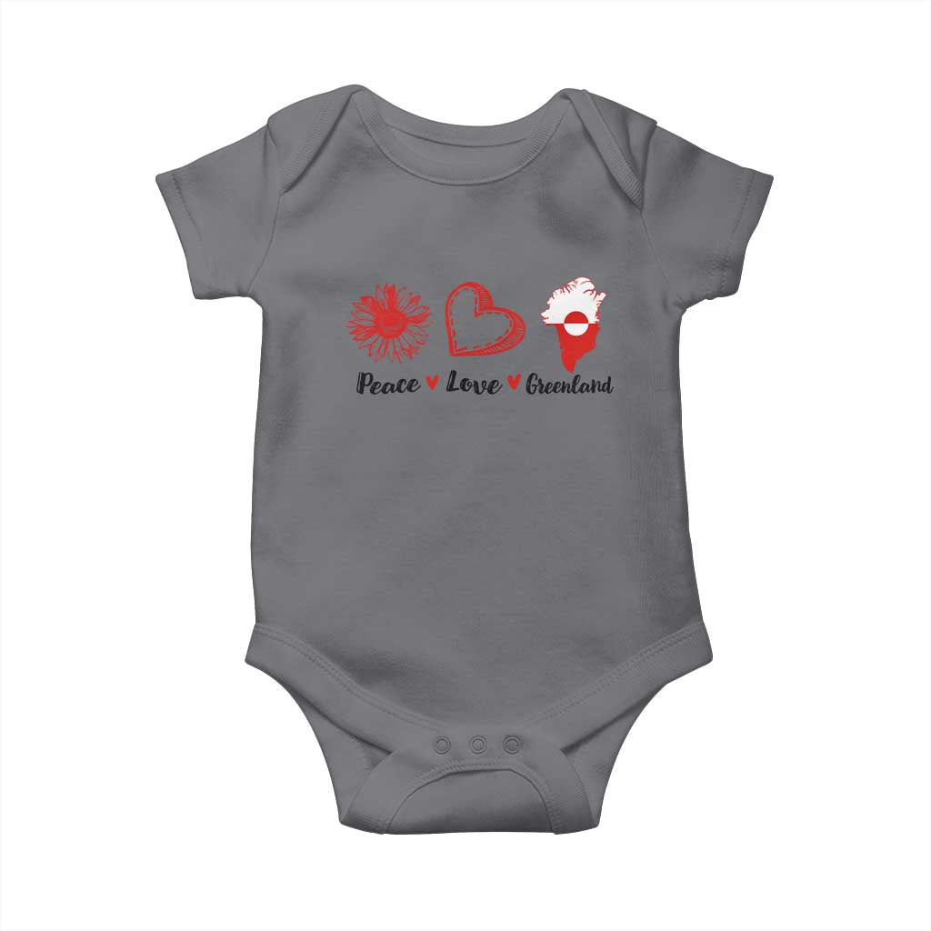 Peace Love Greenland Baby Onesie Sunflower Flag Stand With Greenland