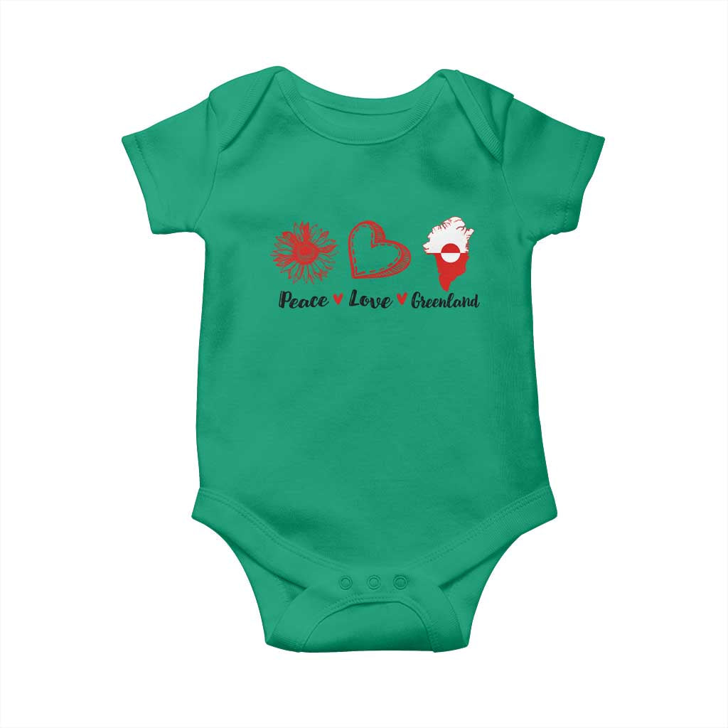 Peace Love Greenland Baby Onesie Sunflower Flag Stand With Greenland