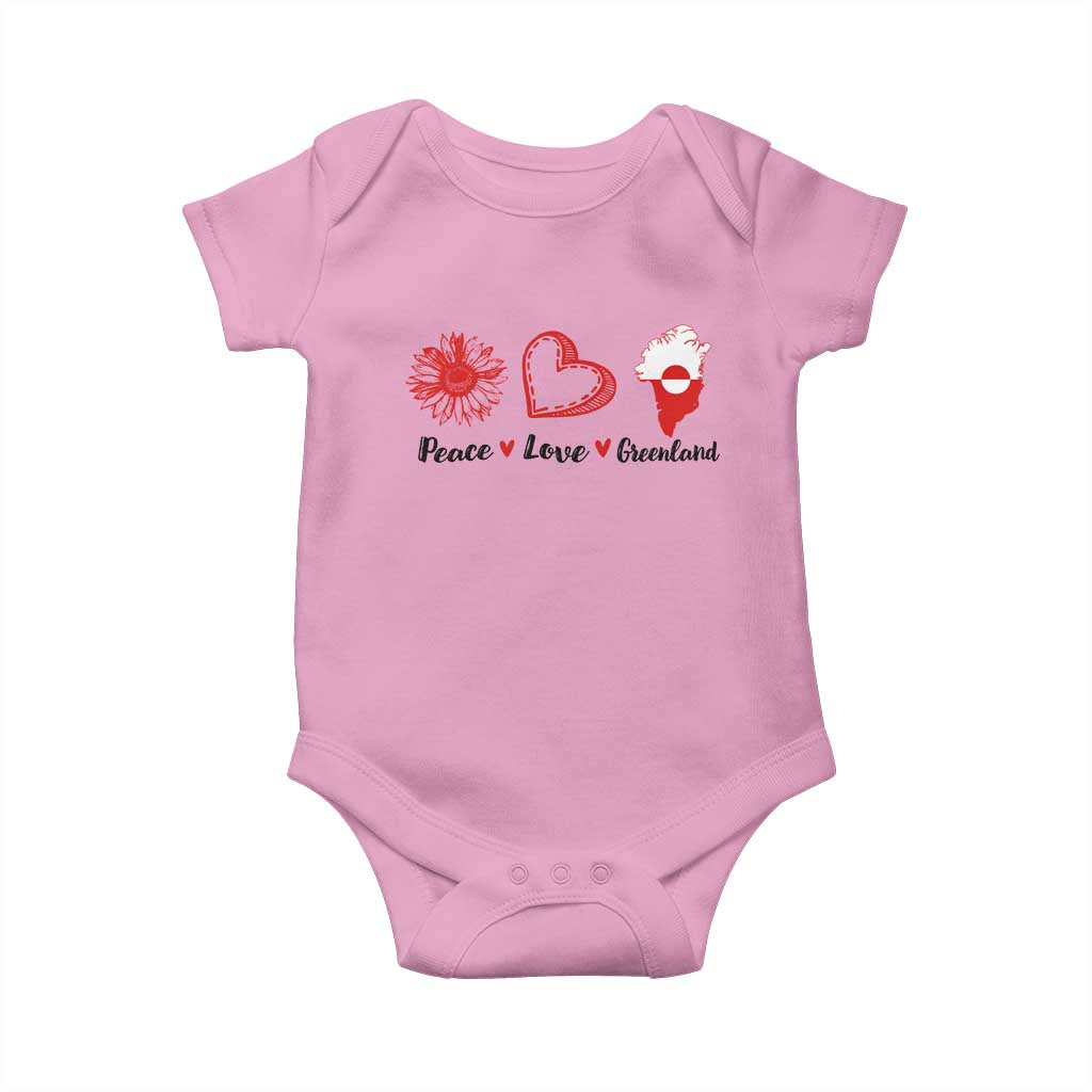 Peace Love Greenland Baby Onesie Sunflower Flag Stand With Greenland