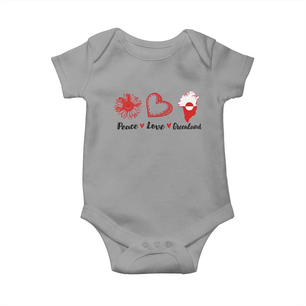 Peace Love Greenland Baby Onesie Sunflower Flag Stand With Greenland