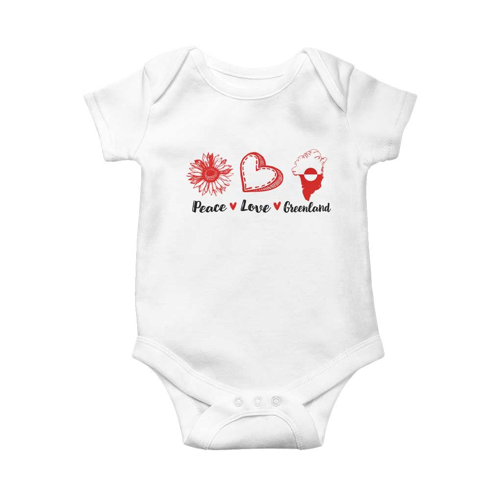 Peace Love Greenland Baby Onesie Sunflower Flag Stand With Greenland