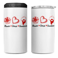 Peace Love Greenland 4 in 1 Can Cooler Tumbler Sunflower Flag Stand With Greenland