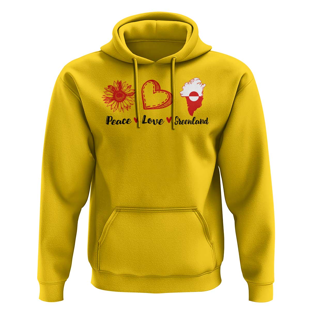 Peace Love Greenland Hoodie Sunflower Flag Stand With Greenland