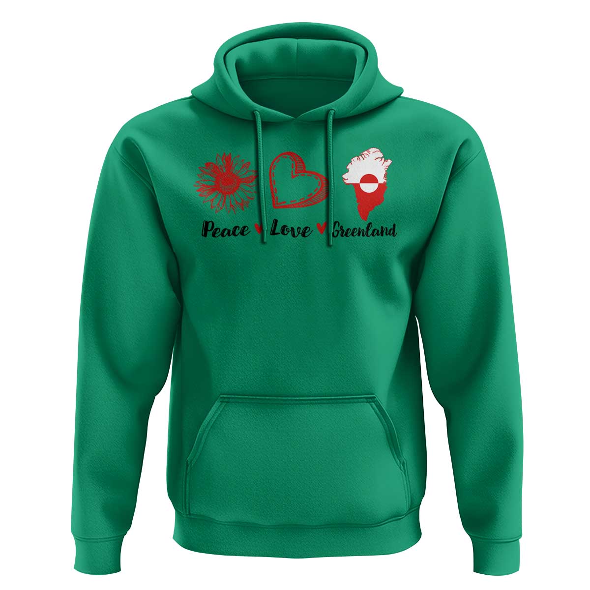Peace Love Greenland Hoodie Sunflower Flag Stand With Greenland
