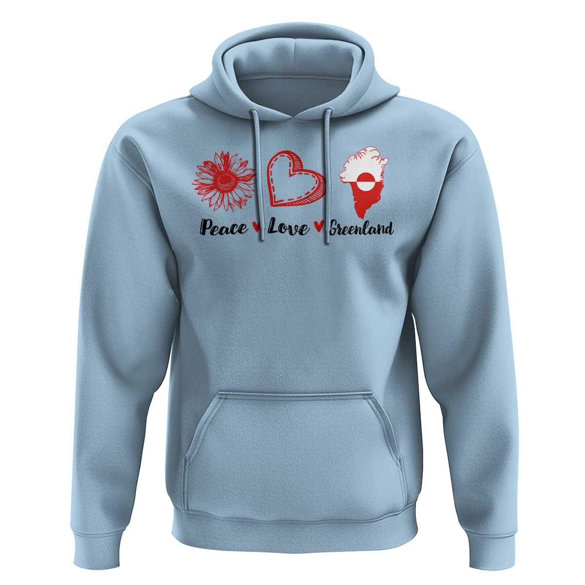 Peace Love Greenland Hoodie Sunflower Flag Stand With Greenland