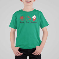 Peace Love Greenland T Shirt For Kid Sunflower Flag Stand With Greenland
