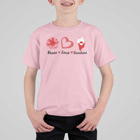 Peace Love Greenland T Shirt For Kid Sunflower Flag Stand With Greenland