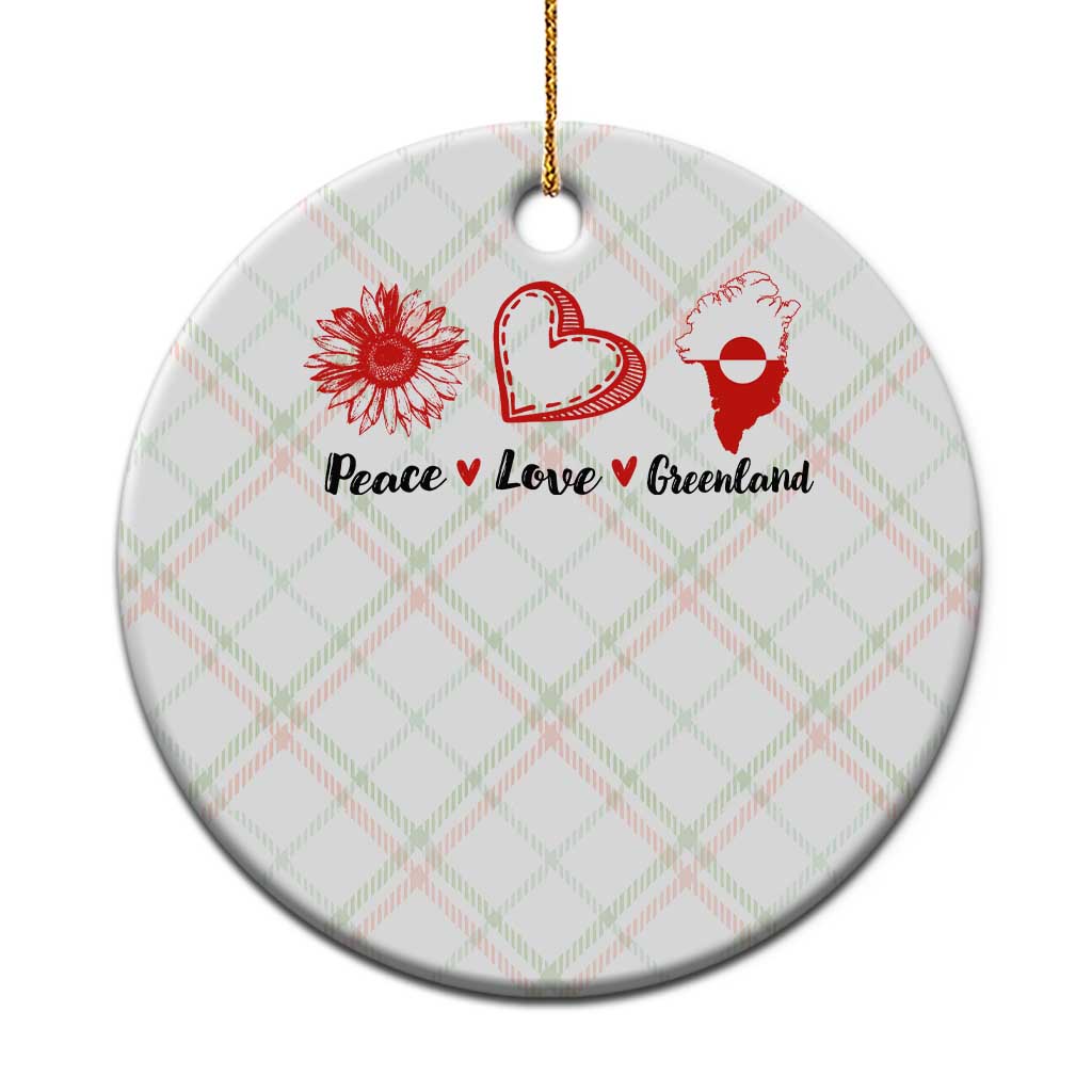 Peace Love Greenland Ceramic Ornament Sunflower Flag Stand With Greenland