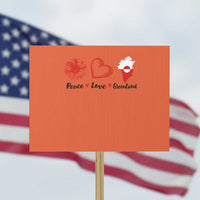 Peace Love Greenland Protest Sign Sunflower Flag Stand With Greenland