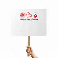 Peace Love Greenland Protest Sign Sunflower Flag Stand With Greenland