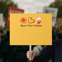 Peace Love Greenland Protest Sign Sunflower Flag Stand With Greenland