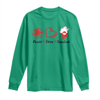 Peace Love Greenland Long Sleeve Shirt Sunflower Flag Stand With Greenland
