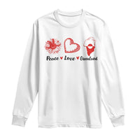 Peace Love Greenland Long Sleeve Shirt Sunflower Flag Stand With Greenland