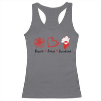 Peace Love Greenland Racerback Tank Top Sunflower Flag Stand With Greenland