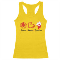Peace Love Greenland Racerback Tank Top Sunflower Flag Stand With Greenland