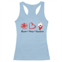 Peace Love Greenland Racerback Tank Top Sunflower Flag Stand With Greenland