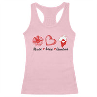 Peace Love Greenland Racerback Tank Top Sunflower Flag Stand With Greenland