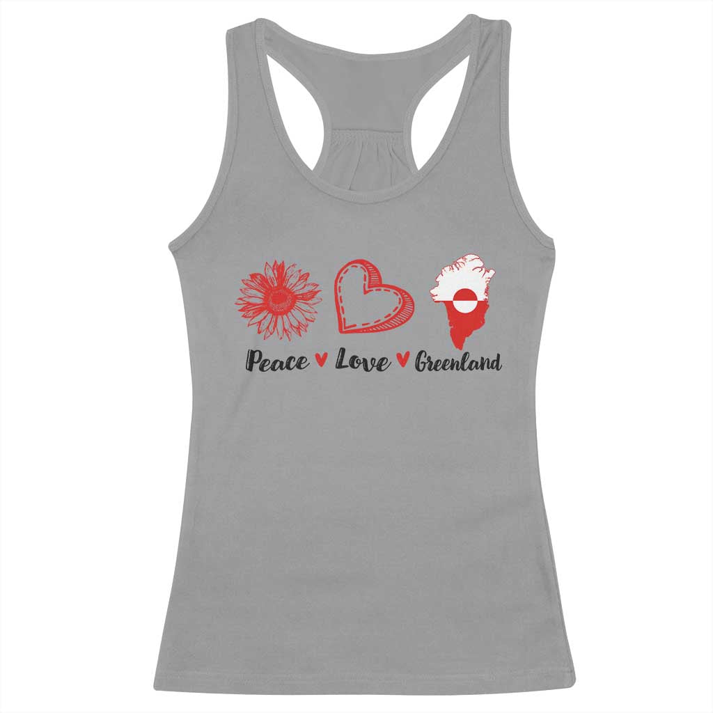 Peace Love Greenland Racerback Tank Top Sunflower Flag Stand With Greenland