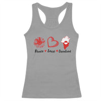 Peace Love Greenland Racerback Tank Top Sunflower Flag Stand With Greenland