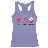 Peace Love Greenland Racerback Tank Top Sunflower Flag Stand With Greenland