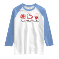 Peace Love Greenland Raglan Shirt Sunflower Flag Stand With Greenland