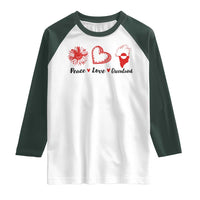 Peace Love Greenland Raglan Shirt Sunflower Flag Stand With Greenland