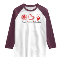 Peace Love Greenland Raglan Shirt Sunflower Flag Stand With Greenland