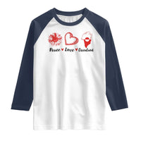 Peace Love Greenland Raglan Shirt Sunflower Flag Stand With Greenland