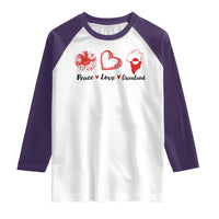 Peace Love Greenland Raglan Shirt Sunflower Flag Stand With Greenland